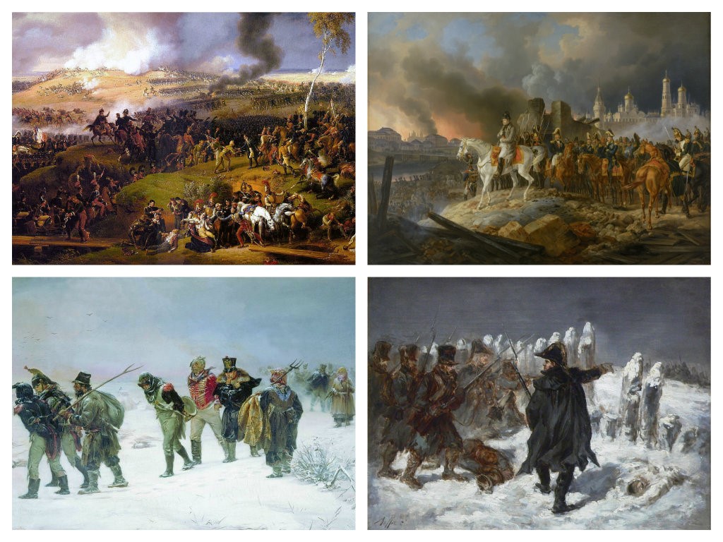 Målningar av fyra historiska slag