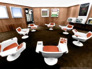 Ett futuristiskt kontrollrum