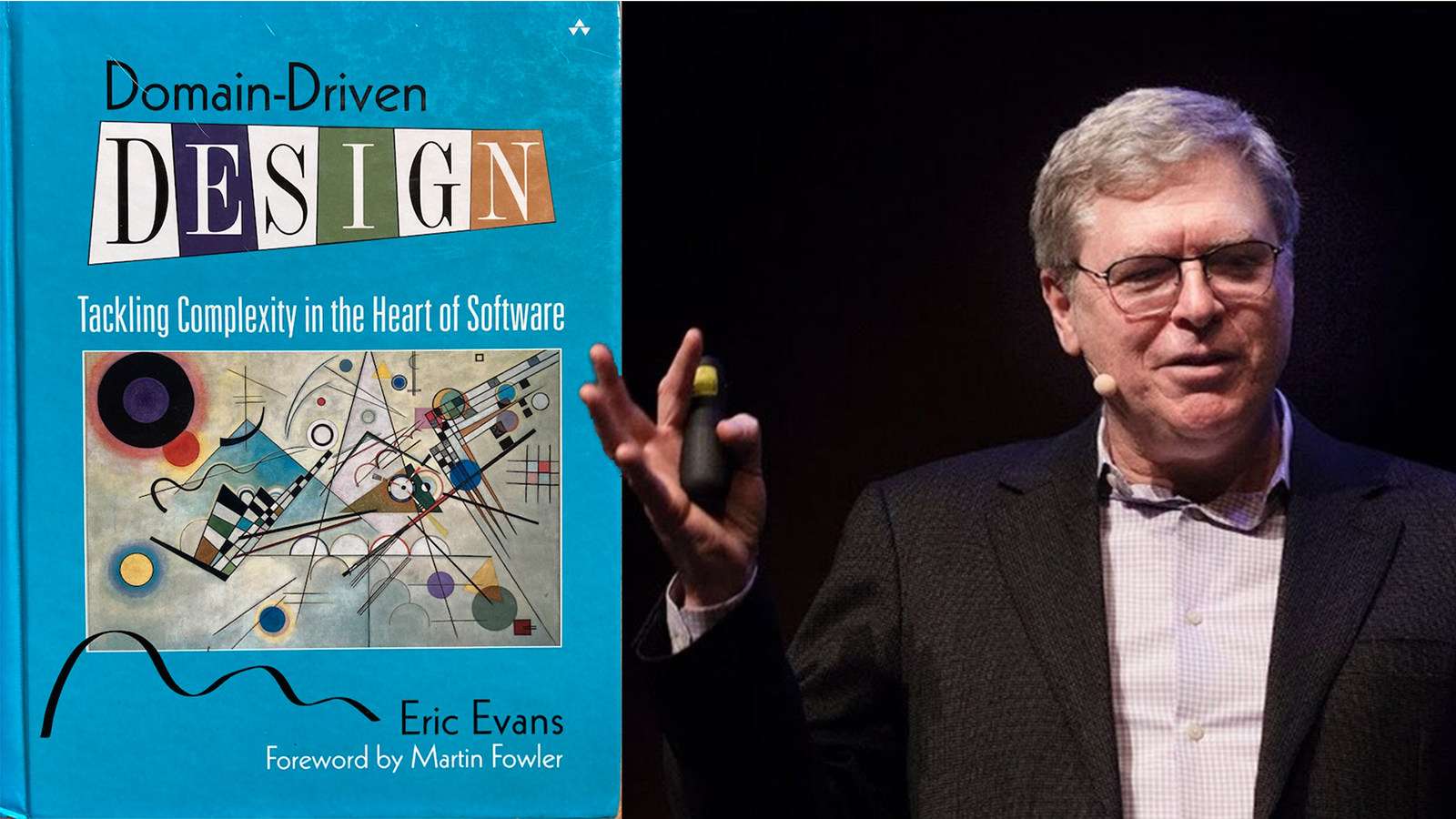 Bild på boken Domain-driven design och författaren Eric Evans