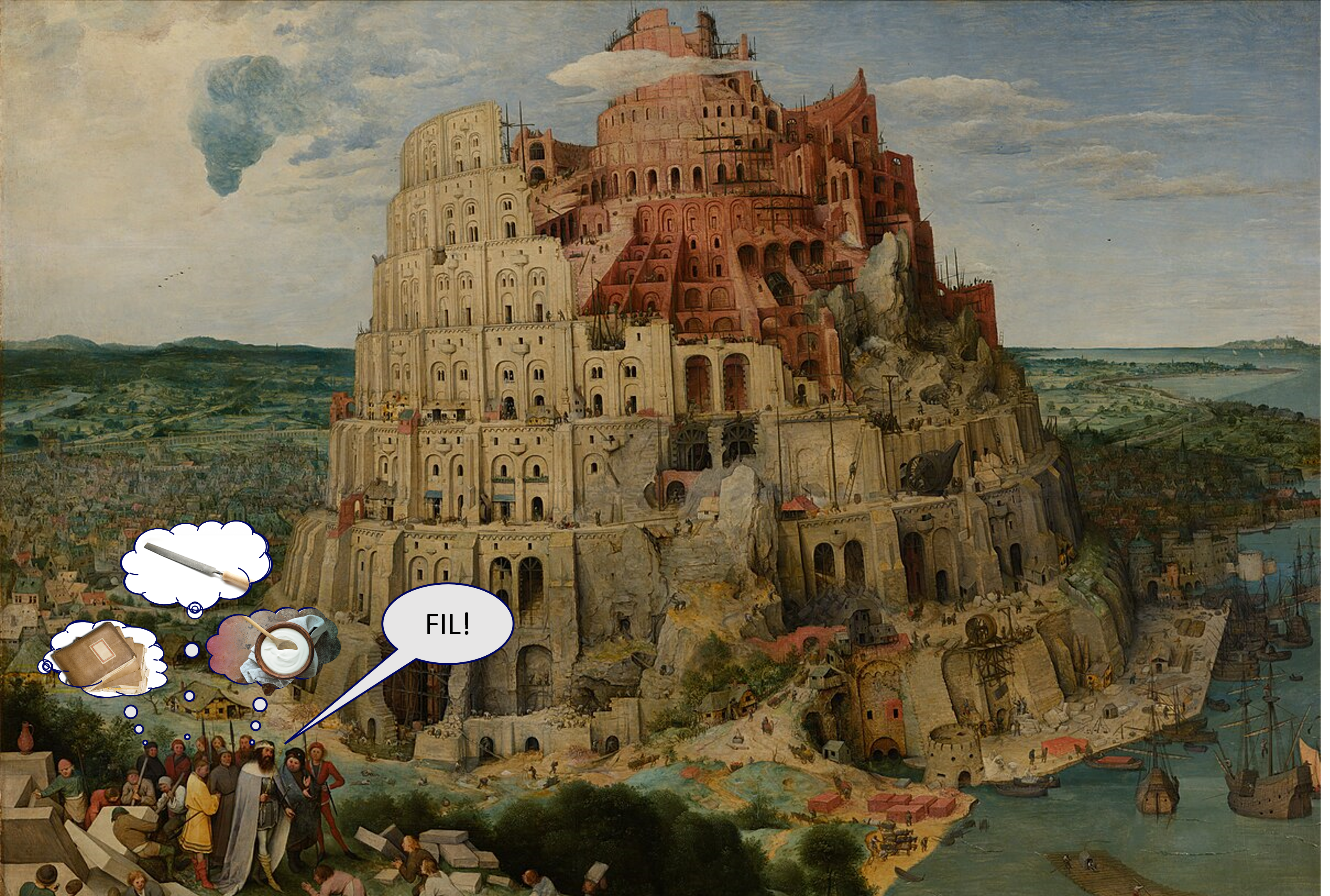 Språkförvirring utanför Babels torn